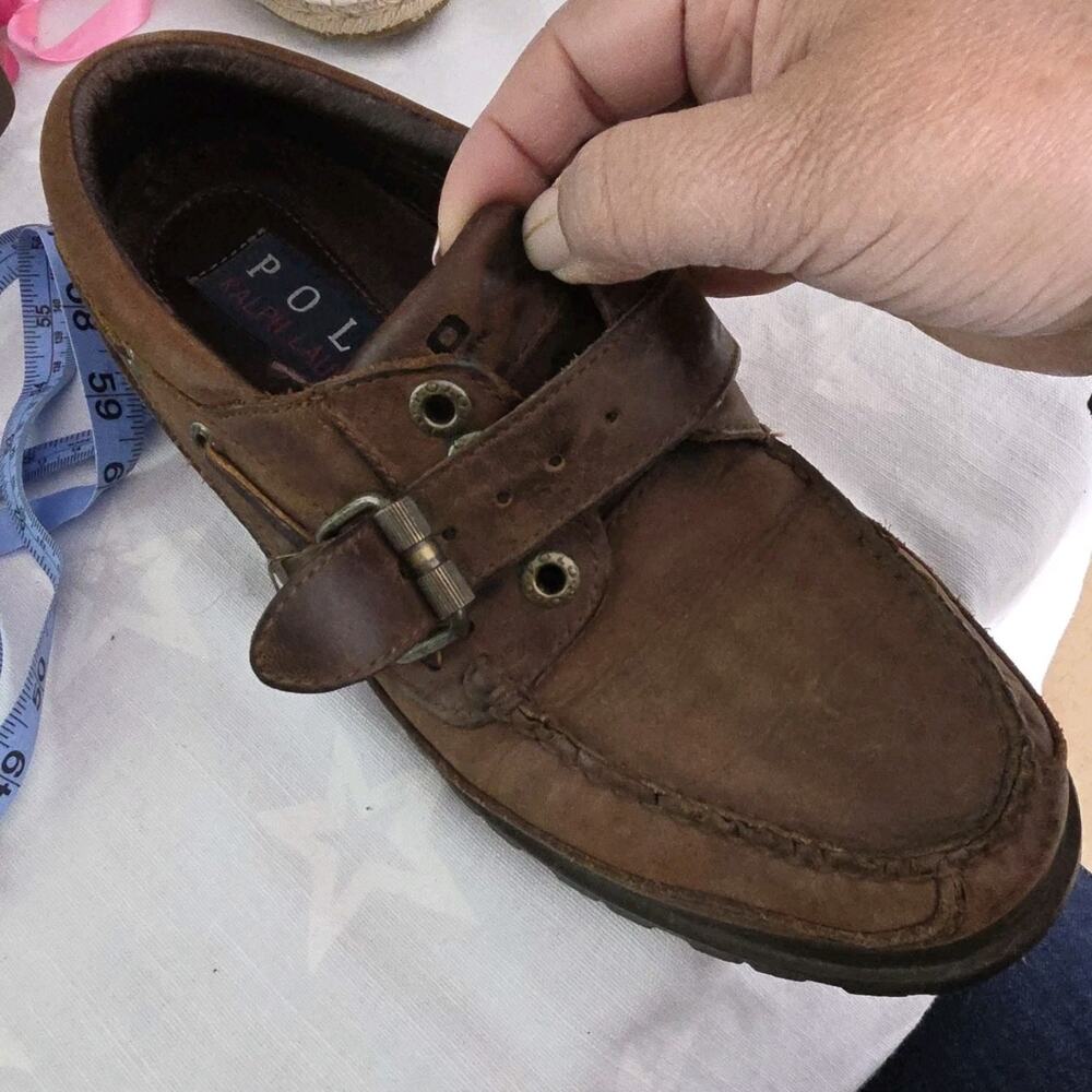 POLO COUNTRY RALPH LAUREN SPORTSMEN BUCKLE Leather Shoe Sz 8.5 D No Laces
